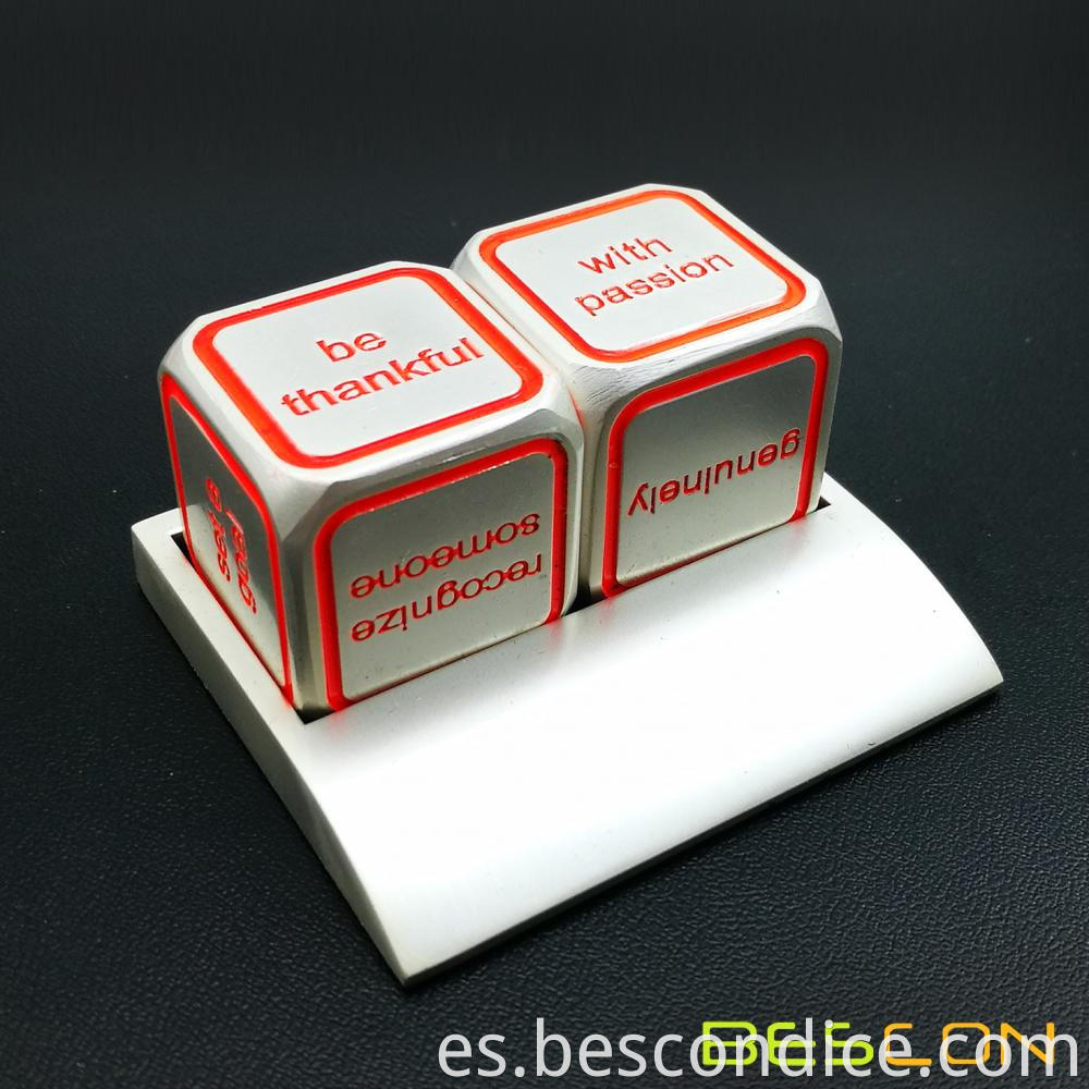 Promotional Motivational Solid Metallic Dice Set 2